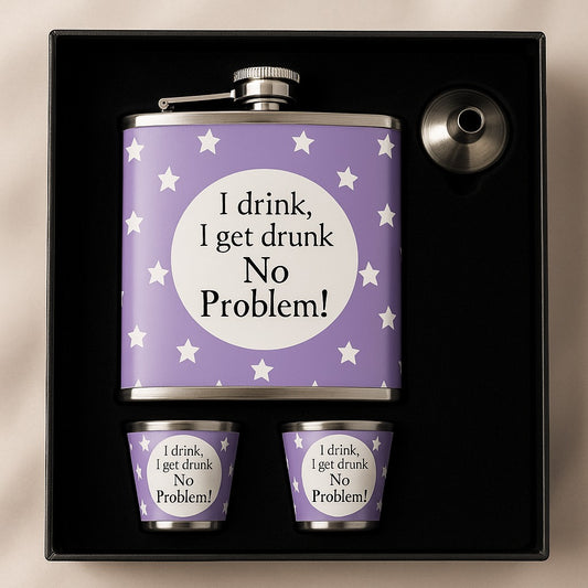 “Don’t Have a Drinking Problem” Flask Gift Set