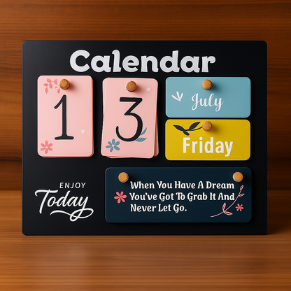 Premium Wooden Perpetual Desk Calendar