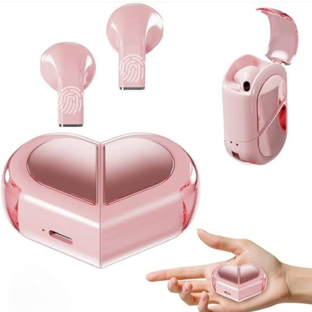 K520 Heart Shape Foldable Wireless Earbuds !