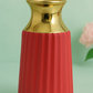 Luxe Ceramic Vase with Golden Rim – Teal & Gold Modern Home Decor