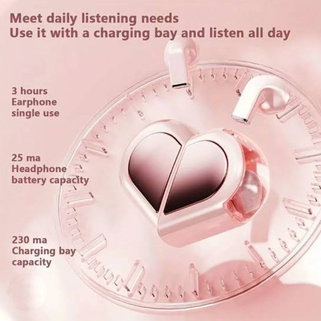 K520 Heart Shape Foldable Wireless Earbuds !