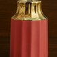 Modern Geometric Ceramic Vase – Gold Neck