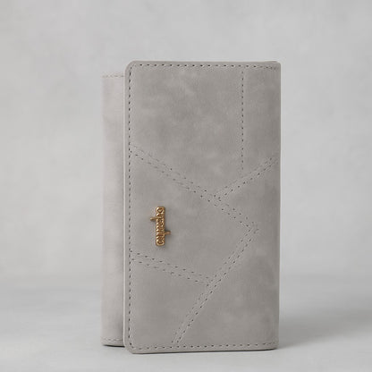 VelvaMist Foldover Wallet – Elegant Soft-Touch Suede Finish