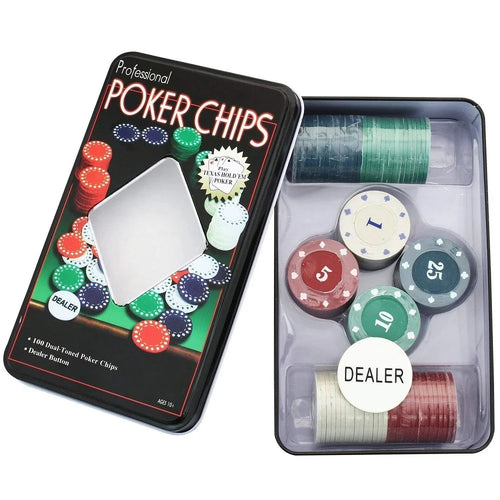 Deluxe Texas Hold’em Poker Chip Set – 100 Dual