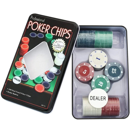Deluxe Texas Hold’em Poker Chip Set – 100 Dual