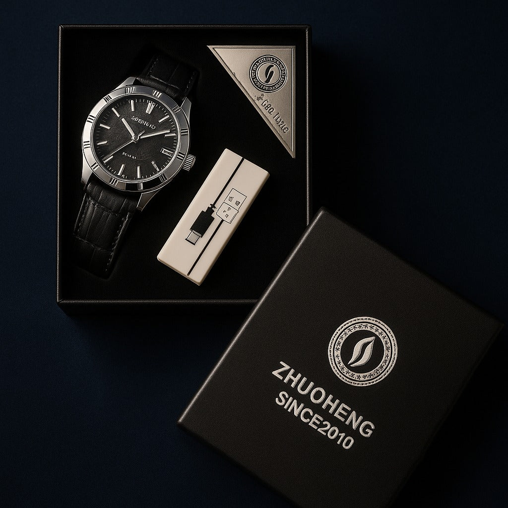 Premium Analog Watches with Rechargeable Flameless Lighters