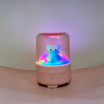 Bear-themed wireless mini speaker with LED Night Light !🧸