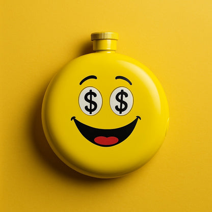 Winky Smiley, Angry , Money Bottle – Quirky Emoji Round Water Sipper