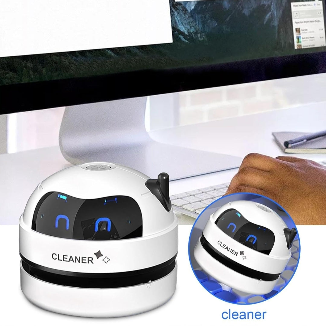 Mini Robot Vacuum Cleaner – USB Rechargeable Desktop & Keyboard Dust Cleaner