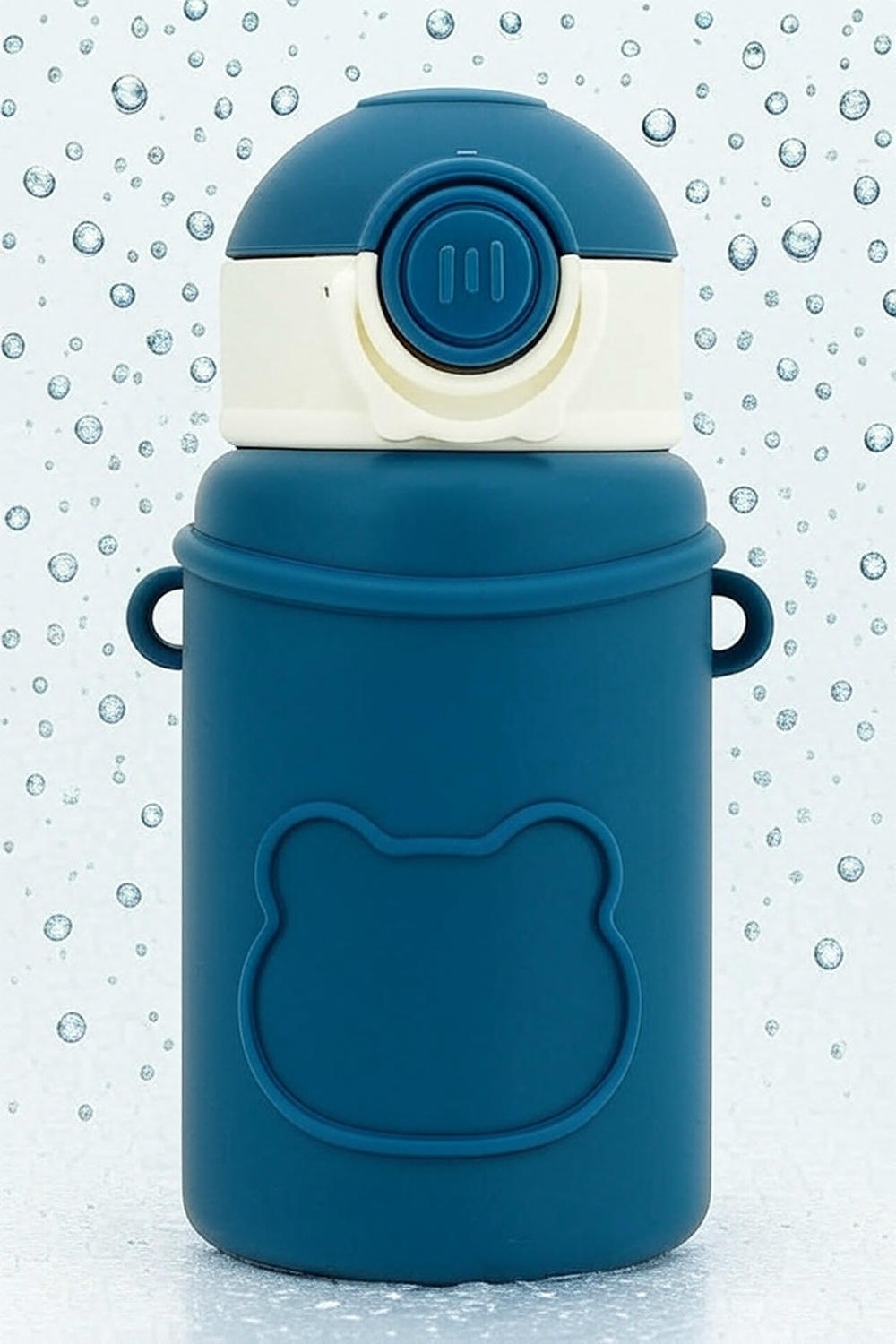 Kawaii Bear Silicone Water Bottle – Leak-Proof & Portable for Kids