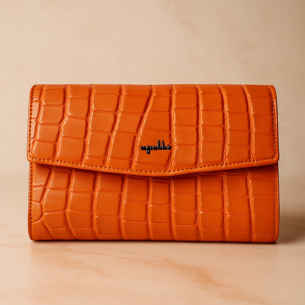 Capello RubyCroc Wallet – Bold Croc-Embossed Faux Leather Clutch