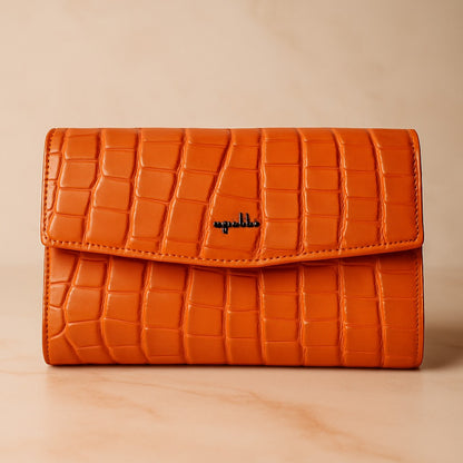 Capello RubyCroc Wallet – Bold Croc-Embossed Faux Leather Clutch