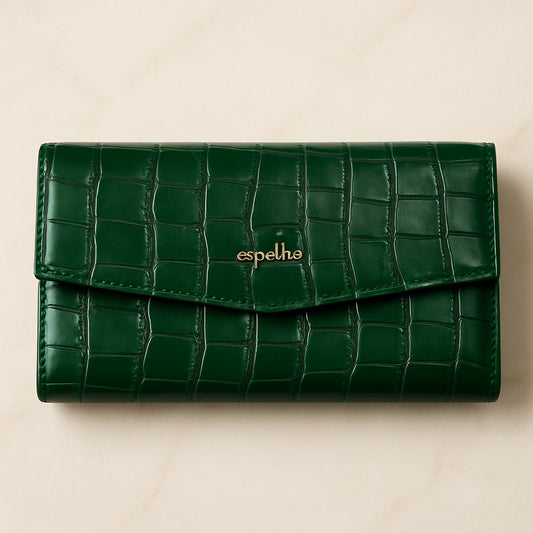 Capello RubyCroc Wallet – Bold Croc-Embossed Faux Leather Clutch