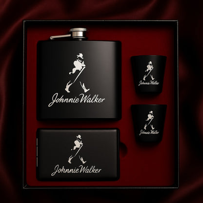 Jack Daniels &Johnnie Walker-Inspired Premium Flask Gift Set –