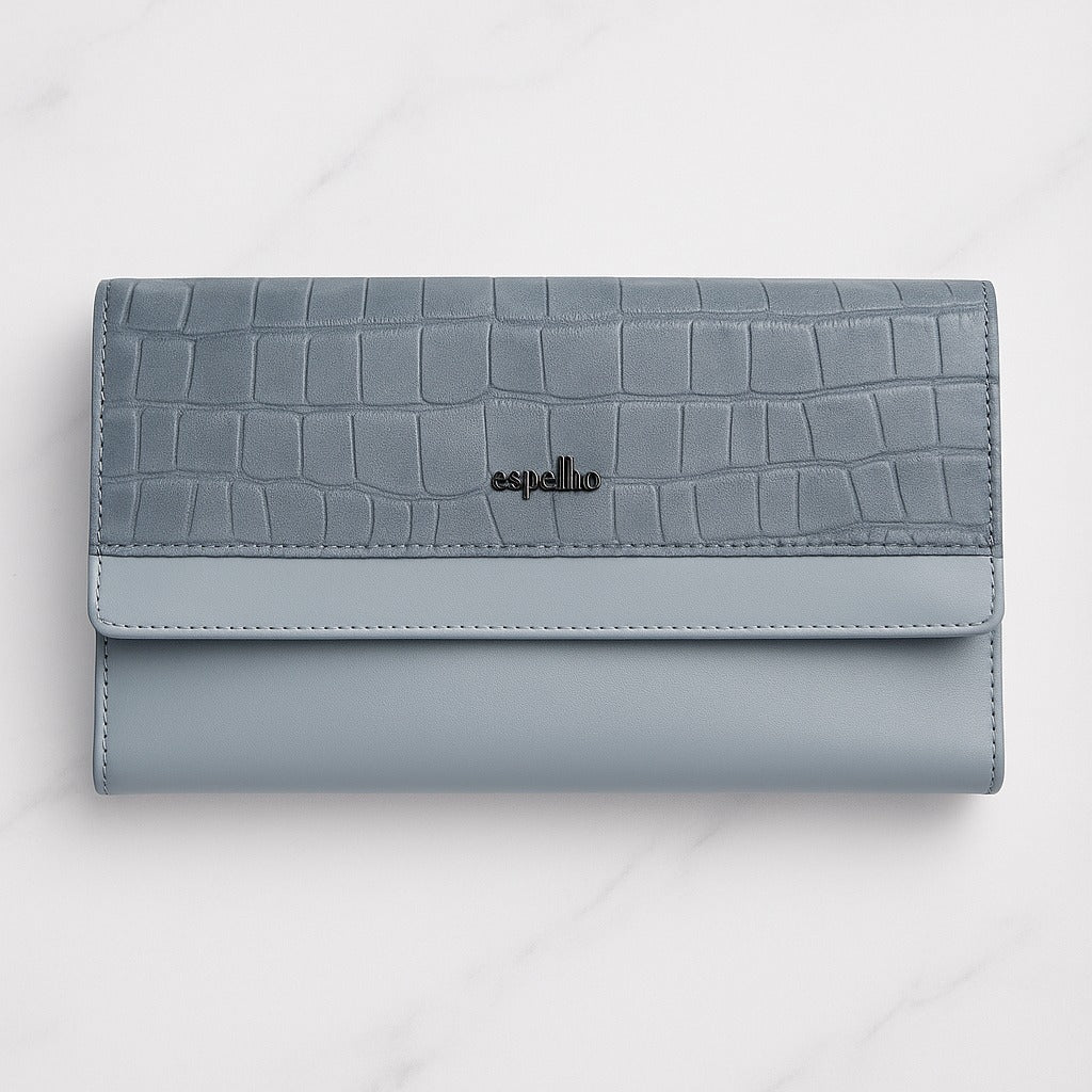 Espelho Luxe Croc-Textured Wallet